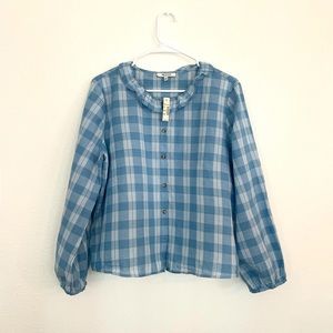 Madewell Plaid Prairie Button Down Blouse